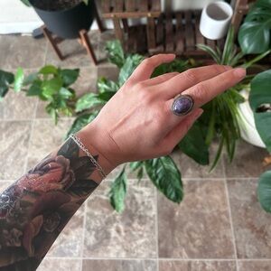 Charoite and Sterling silver ring